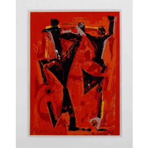 Marino Marini - Red Composition - Contemporary Art