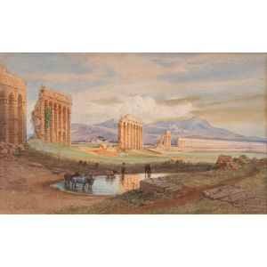 Ruins of the Ancient Aqueducts - Carl Friedrich Werner - Old Masters