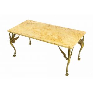 Vintage Brass and Marble Table - Italy 1960s