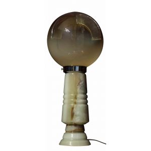 Vintage Onyx and Glass Table Lamp - Italy 1970s