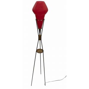 Vintage Red Floor Lamp attr. to Vistosi - Italy 1960s