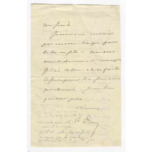 Autograph Letter by Alexandre Dumas fils