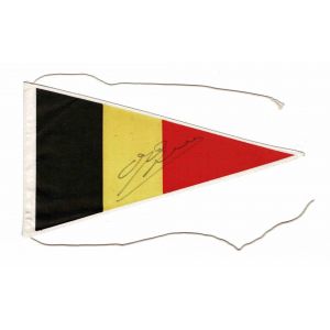 Belgian Pennant Autographed by Gaston Eyskens