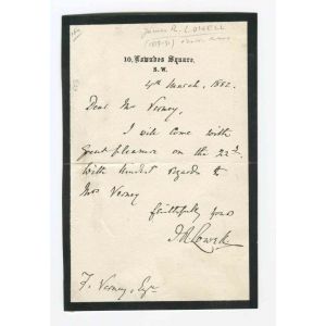 Autograph Letter by James Russell Lowell