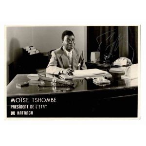 Photographic Portrait and Signature of Moïse Tshombe