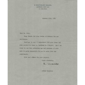 Arthur Koestler Autograph Letter
