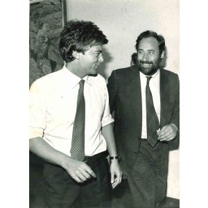 Claudio Martelli and Ottaviano Del Turco - Vintage Photograph