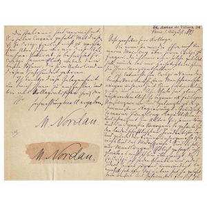 Max Nordau Autograph letter