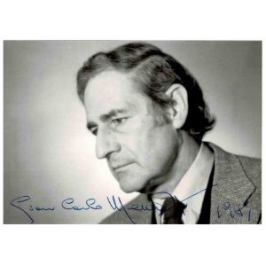 Photographic Portrait and Autograph of Gian Carlo Menotti