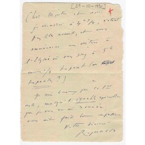 Autograph Letter by Reynaldo Hahn