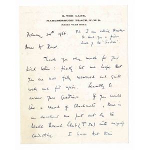 Autograph Letter by Arthur Bliss