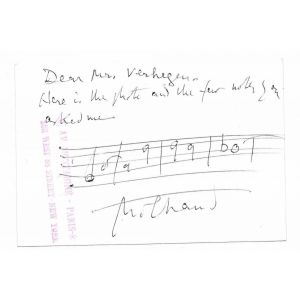 Autograph Letter by Darius Milhaud 