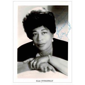 Photographic Portrait and Signature Ella Fitzgerald
