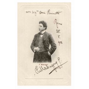 Photographic Portrait and Signature by Pietro Mascagni