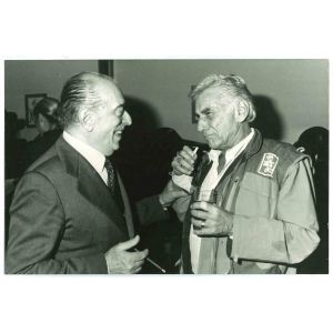 Vintage Photograph Of Leonard Bernstein And Francesco Siciliani , Composers