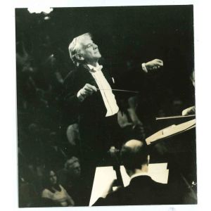 Vintage Photograph Of Leonard Bernstein, American Conductor, And Composer