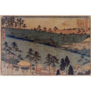 Panorama d'un paysage habité avec scène du quotidien