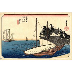 Utagawa Hiroshige - Kuwana Station - Modern Artwork