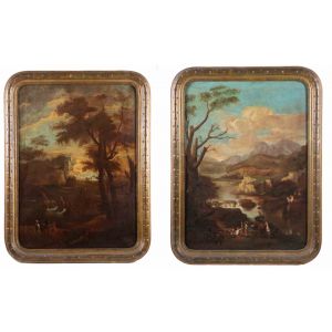 Anonymous - Pair of 18th Century Landscapes - Old Masters' Art