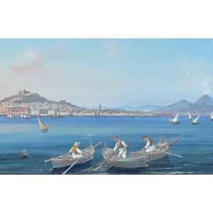 View of the Gulf of Naples, with Vesuvius on the background