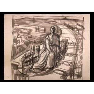 Cityscape with Statue