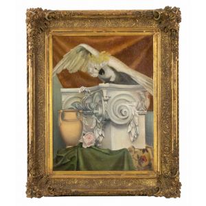 Allegory with Parrot, Capital, Amphora and Drapes