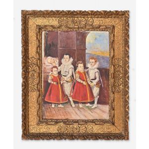 Interior with Five Children