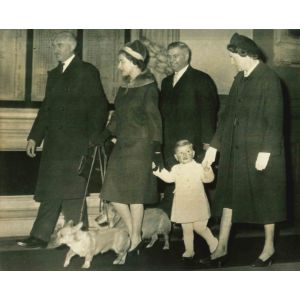Queen Elizabeth II and Baby Prince Andrew -  Vintage Photograph 