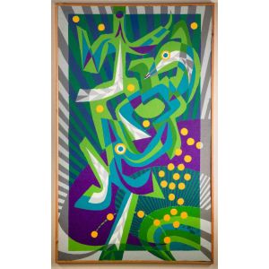Violet and Green Composition
