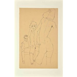 Schiele Drawing a Nude Model in front of a Mirror 