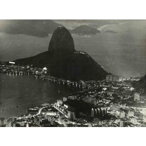 Night view Rio De Janeiro - Vintage b/w Photo   