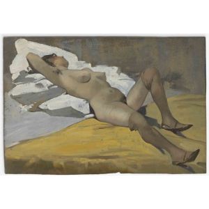 Woman Lying Down on White Cloth