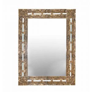  Vintage Brass Square Mirror