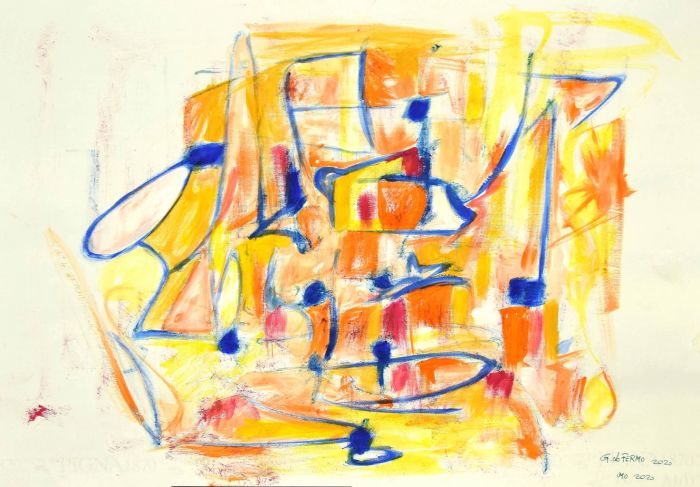 Geometrical Abstract Composition is an original contemporary artwork realized by the Italian artist Giorgio Lo Fermo (Messina, 1947) in 2020.