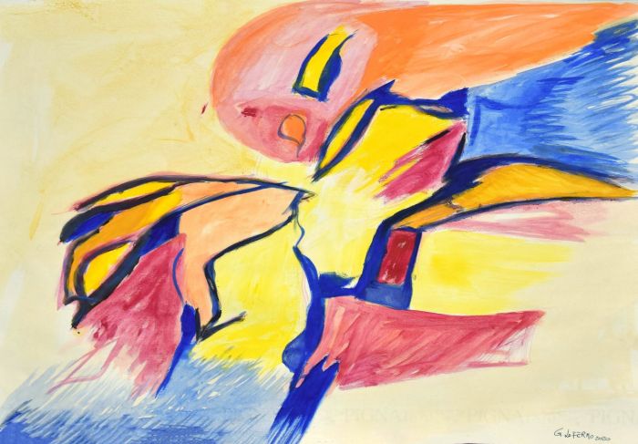 Geometrical Abstract Composition is an original contemporary artwork realized by the Italian artist Giorgio Lo Fermo (Messina, 1947) in 2020.