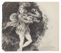 "Court Violinist" is an original ink drawing on paper, realized by an Anonymous French Artist of the XX Century 