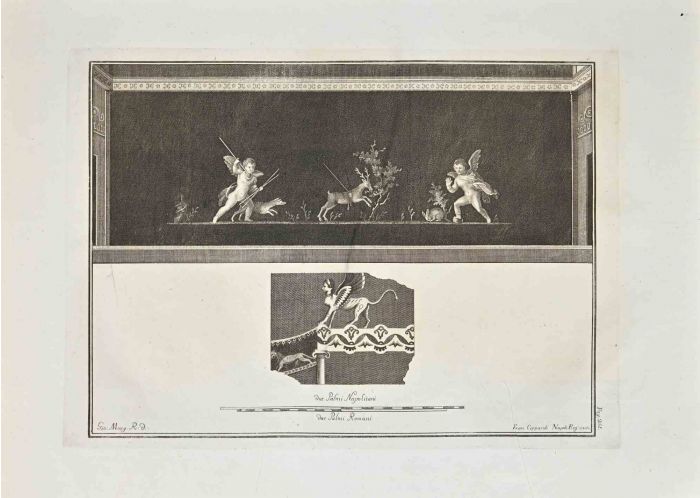 Angels and Creatures, Antiquities of Hercolaneum - Giovanni Morghen - Old Master's Artwork