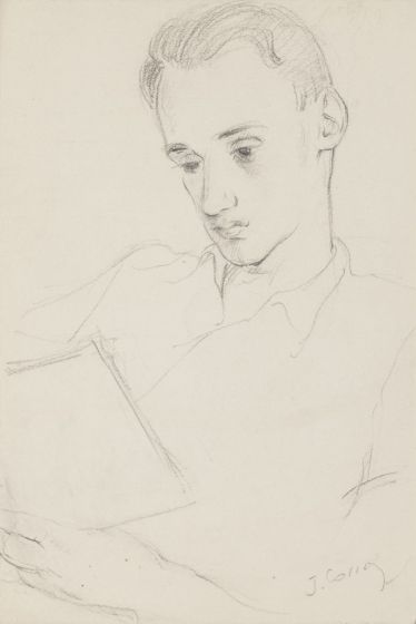 "Portrait" is an original drawing in tempera on cardboard, realized by an Anonymous Artist of the XX Century (FRONT OF THE DRAWING)