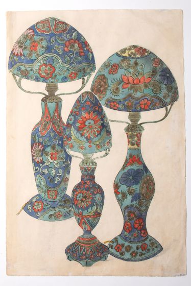 "Porcelain Lamps" by Anonymous - Modern Artwork