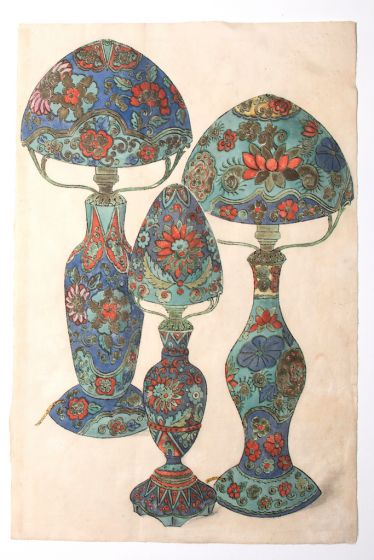 "Porcelain Lamps" by Anonymous - Modern Artwork