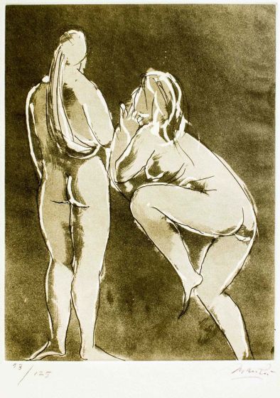 Giacomo Manzù, Dancers, Artwork, Modern Art, Etching, Touchstone Suite, Italian Art