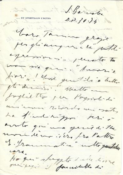 Filippo de Pisis, Autograph Letter Signed by de Pisis - Love and Flowers-  Manuscript