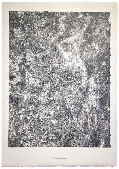 Ontogenese is an original lithograph on watermarked paper "Arc". Abstract composition by the French artist Jean Dubuffet. From the album of "Sols Terries" (1953-1959). In excellent conditions.