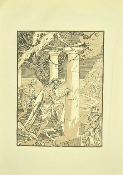The Men And The Column by Ferdinand Bac - Modern Artwork 