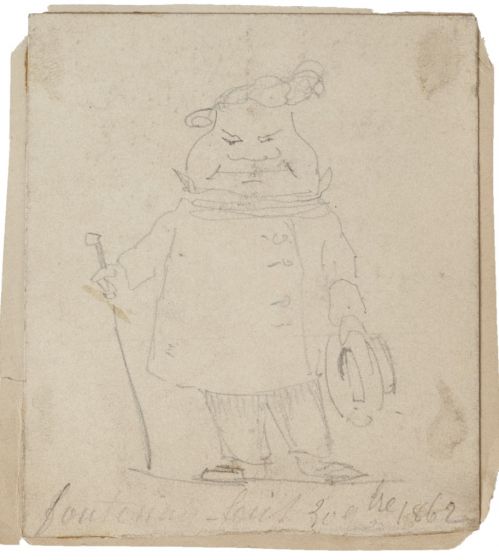 "Landscape" 1824's is an original drawing in pencil on paper, realized by Eugene Fontanay.