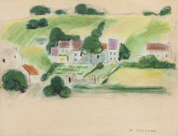 Countryside With Farmhauses by Pierre Segogne - Contemporary Artworks 