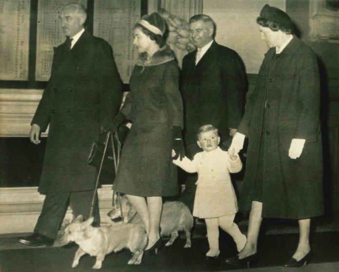 Queen Elizabeth II and Baby Prince Andrew -  Vintage Photograph 