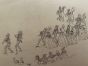 "Marriage"  is an original China Ink drawing on brown-colorated paper by Leon Petit (1885-1965).