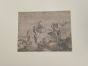 "Roman Ruins"  is an original pencil drawing on ivory-colorated cardboard by Anonymous Artist of XVIII Century.