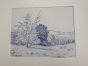"Landscape"  is an original China Ink drawing on ivory-colorated cardboard by Socrate Foscato.